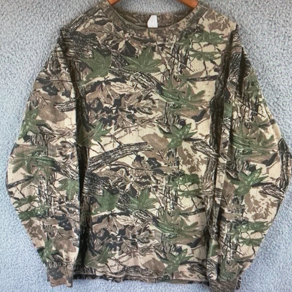Vintage Camo Camoflauge Shirt Men’s 2XL Realtree 90s Hunting Long Sleeve Tee